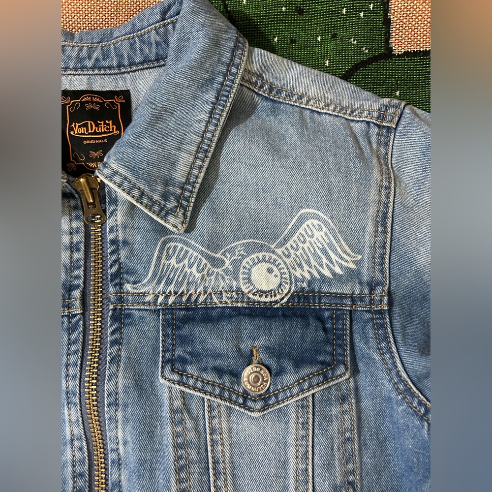Von Dutch Patchwork Denim Jacket - image 6